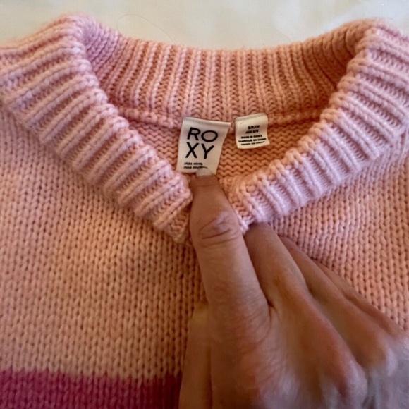 ROXY Pastel Striped Womens Sweater Pink/Blue/Yellow; Size S - Picture 3 of 6
